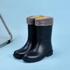 Fashion women's rain shoes, medium tube rain boots, thickened non-slip water shoes, and versatile waterproof water boots rubber shoes