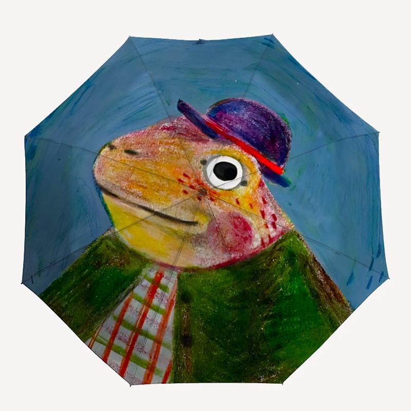

1pc Lizard Dinosaur Automatic Open/close Umbrella, 8-Rib sturdy structure, Portable Travel Umbrella, Parties, Everyday Use,03