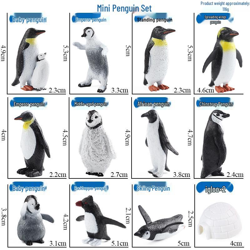 Polar Wildlife Animal Model Toy Set: Polar Bear & Penguin