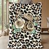 Leopard Roses Heart Theme blanket Lightweight Warm Flannel Blanket Decorative Throw Blanket for Home Decoration