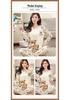 Women's Spring Autumn Long Sleeve Cute Pajama Set - Thin Casual Petite Homewear