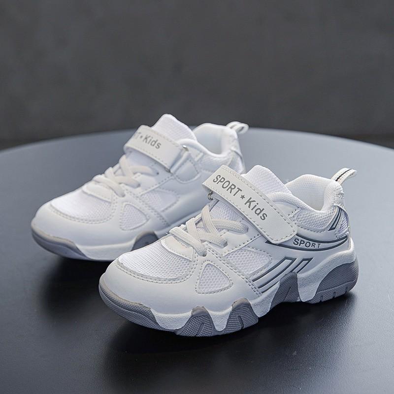 Kids Mesh Sneakers Breathable School White Shoes Boys Girls Size 28-40