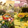 Sunflower Bird Feeder Metal Bird Bath Bowl for Outside Decorative Garden Stake Vintage Freestanding for Patio Yard Lawn Decor