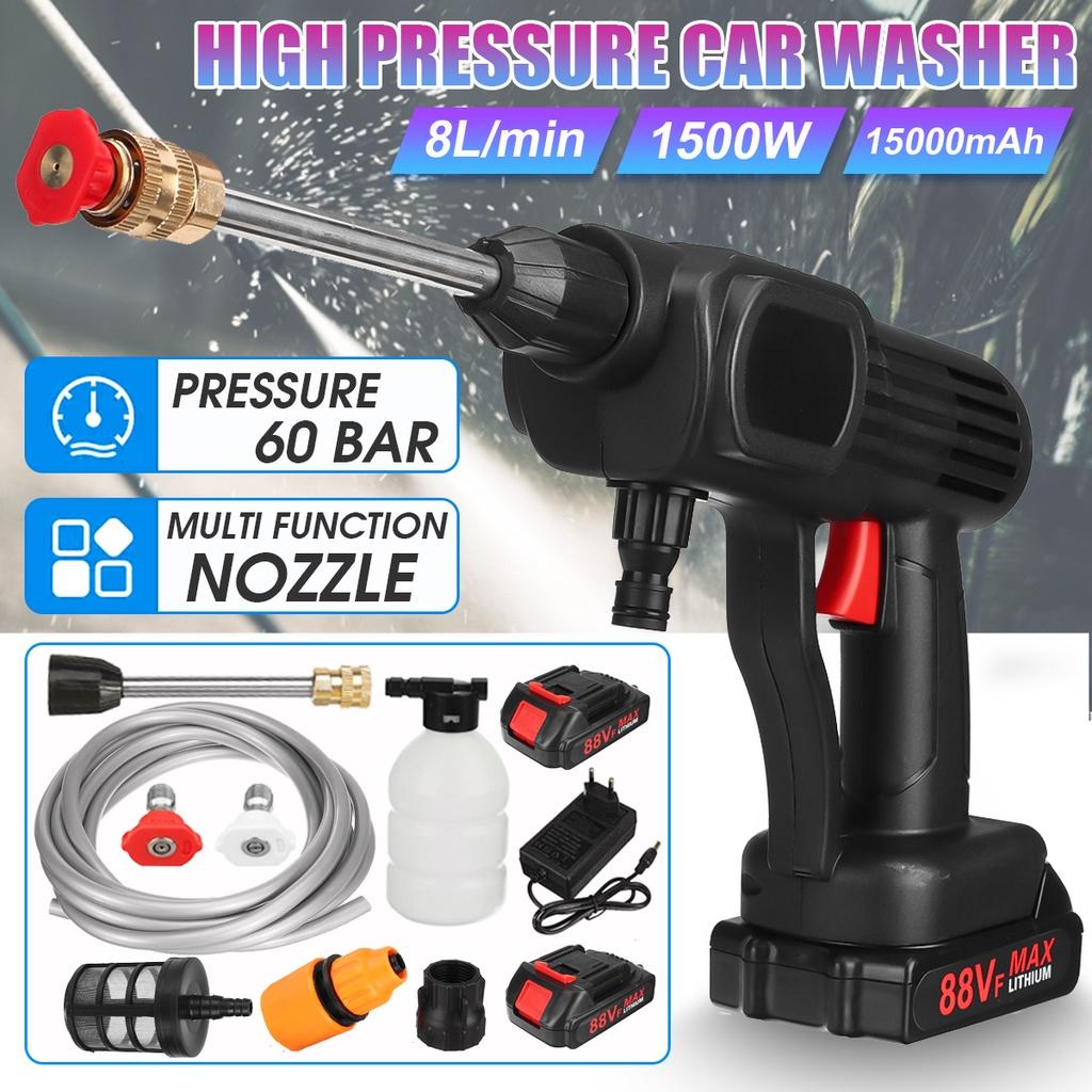 60Bar 1500W Electric Water Gun Foam Machine for Makita 18V Battery Cordless High Pressure Car Washer Rechargeable Car Wash Gun
