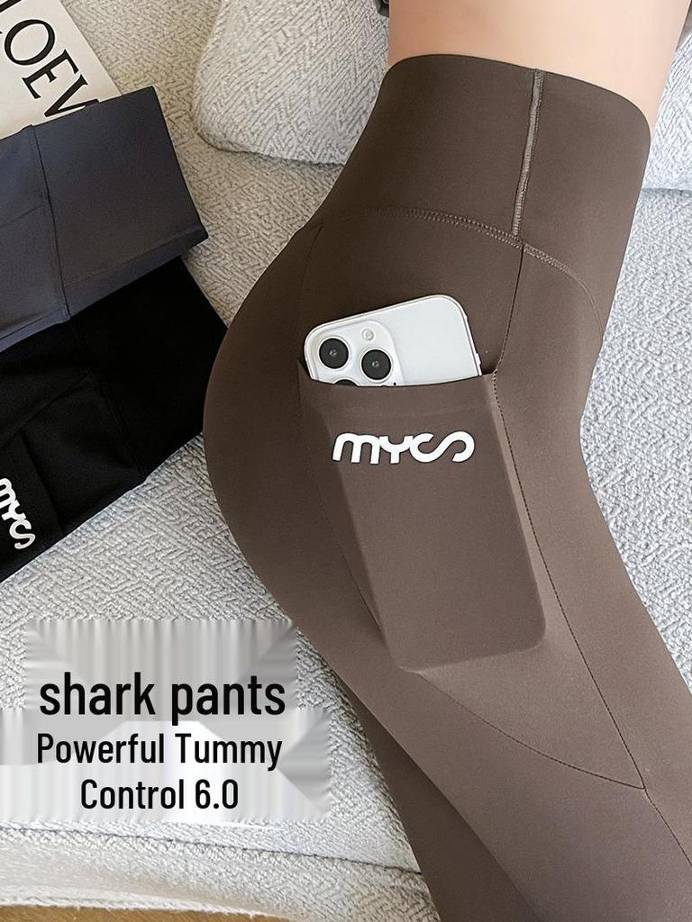 Women's High Waist Fleece Yoga Leggings - Autumn/Winter 2024 Hip-Lifting Side-Pocket Pants