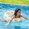Inflatable Swim Ring Glitter Fruit Print Pool Float Adult PVC Water Tube Summer Beach Pool Party Floating Ring Yacht Accessories