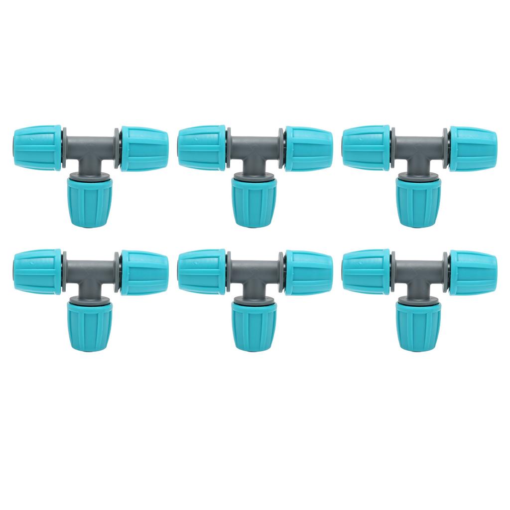 20PCS 16mm Tee Pipe Connector PE Irrigation Tubing Tee for Greenhouses Gardens Agriculture 9.3x6CM