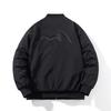 Trendy Unisex Autumn Winter Embroidered Baseball Jacket - Korean Style, Loose Fit, Padded, Thickened Outerwear