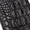 [Revetta] Crocodile Long Wallet, Gold Python Interior, Crocodile Leather, L-shaped, Men's, Genuine Leather, Round Zipper, Black, Matte Finish [081-5cr