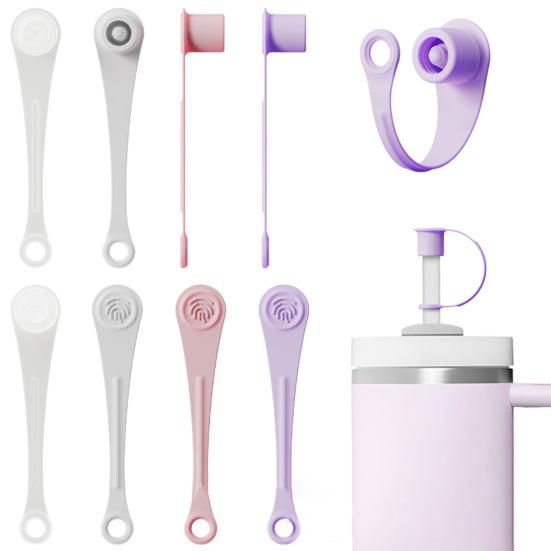 4Pcs Silicone Straw Cover Set for 20oz 30oz 40oz Tumblers Easy To Clean Cute Durable Straw Topper Hats