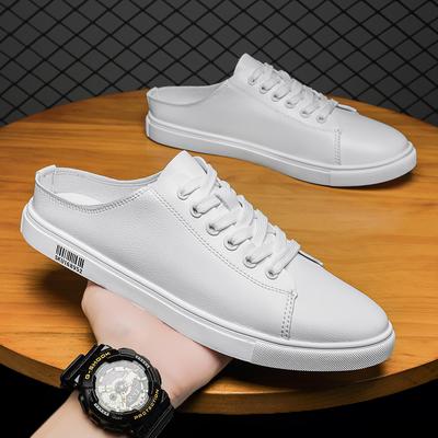 Mules Basse Estive 2025 Scarpe Mezze da Uomo Mocassini in Pelle Semi-Formale Scarpe Casual Ciabatte da Uomo Scarpe Piatte Senza Tallone Scarpe da Board