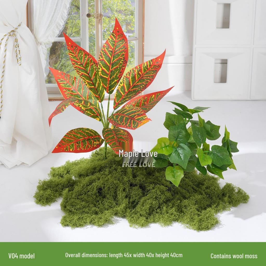 Luxury Faux Green Plant and Flower Decor - Indoor Moss and Grass Clusters for Elegant Landscaping.