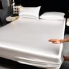 2026 Satin Solid Color Fitted Sheet for Single/Double Bed - Mattress Protector for Home