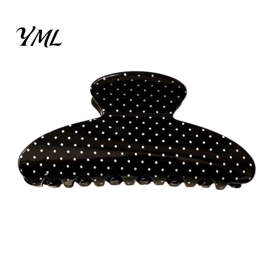 Matte Shark Clips for Thick Hair Polka Dot Claw Clip Women, Lightweight Acrylic Non-Slip Jaw Clip, Half Tied Hairstyles Elegant Strong Hold
