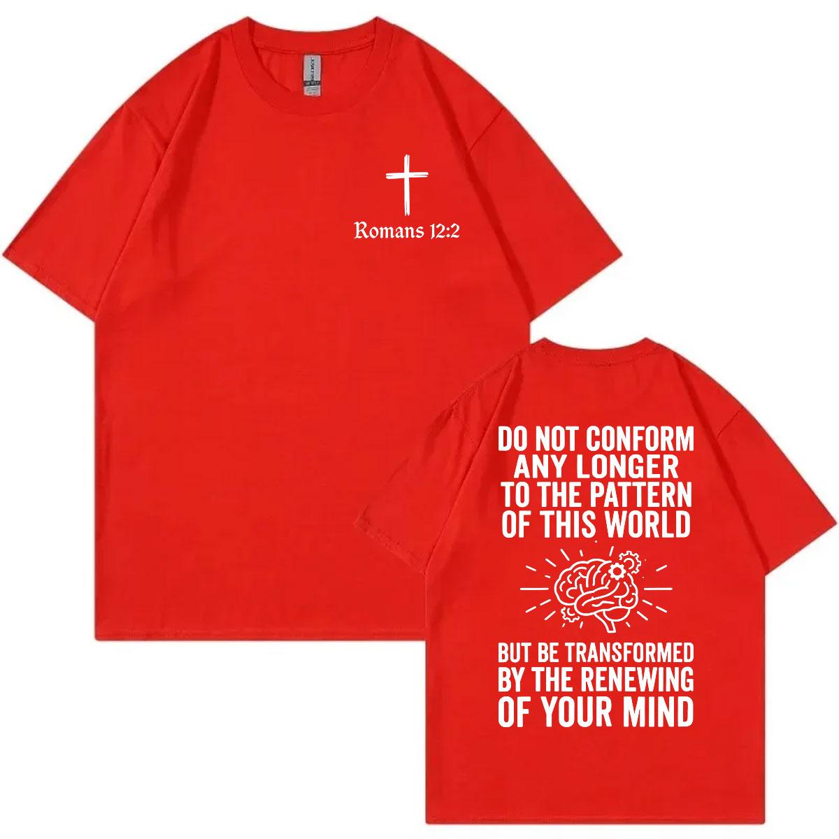 

Do Not Conform Christian Bible Verse Tshirt Fashion Aesthetic Short Sleeve Tshirts Men Women Clothing Casual Cotton T Shirts S