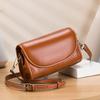 New First-layer Vegetable-tanned Leather Versatile Portable Women's Bag Niche Senior Women's Shoulder Messenger Bag Commuter Small Square Bag