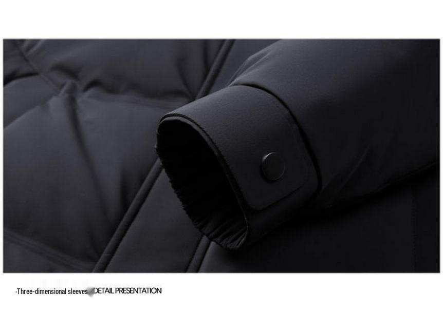 Doudoune à Capuche Mi-Longue pour Homme - Manteau d'Hiver Épais, Chaud et Décontracté
