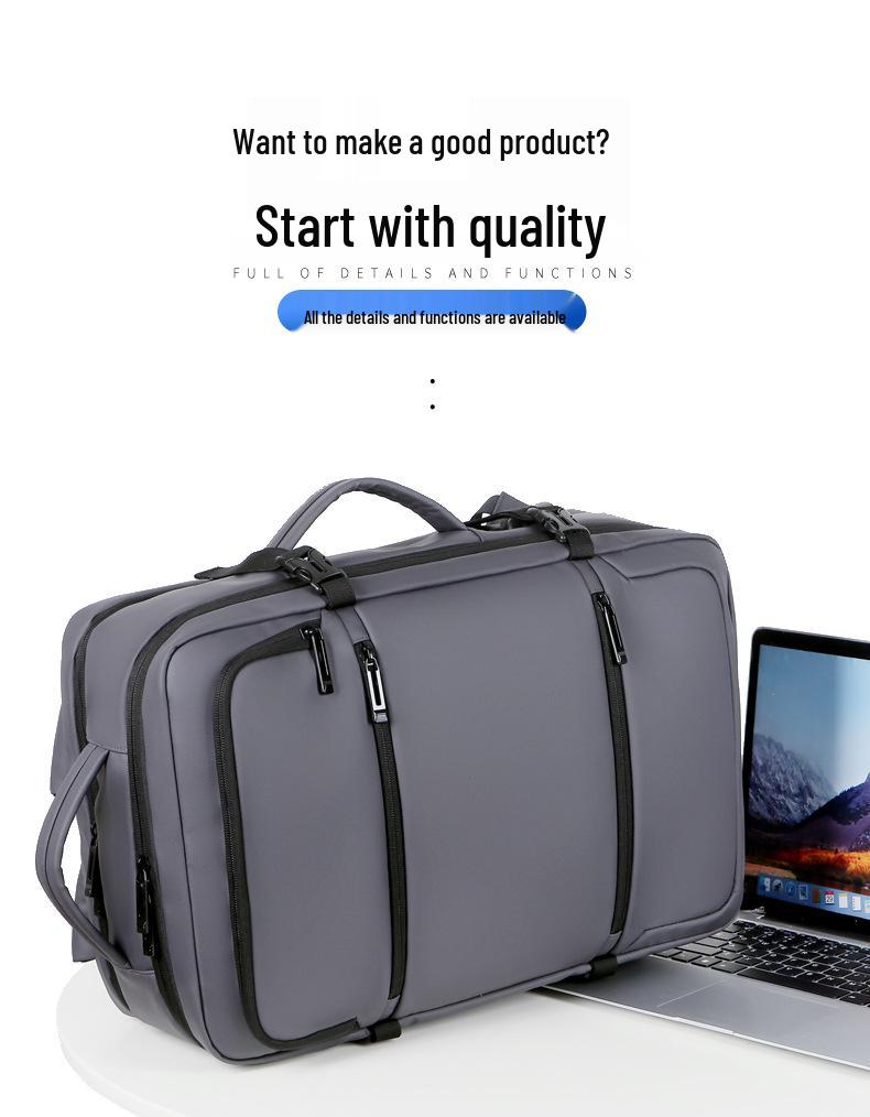 Men's Business Travel Backpack - High-End, Large-Capacity, Waterproof, Fashionable Computer and Shoulder Bag.
