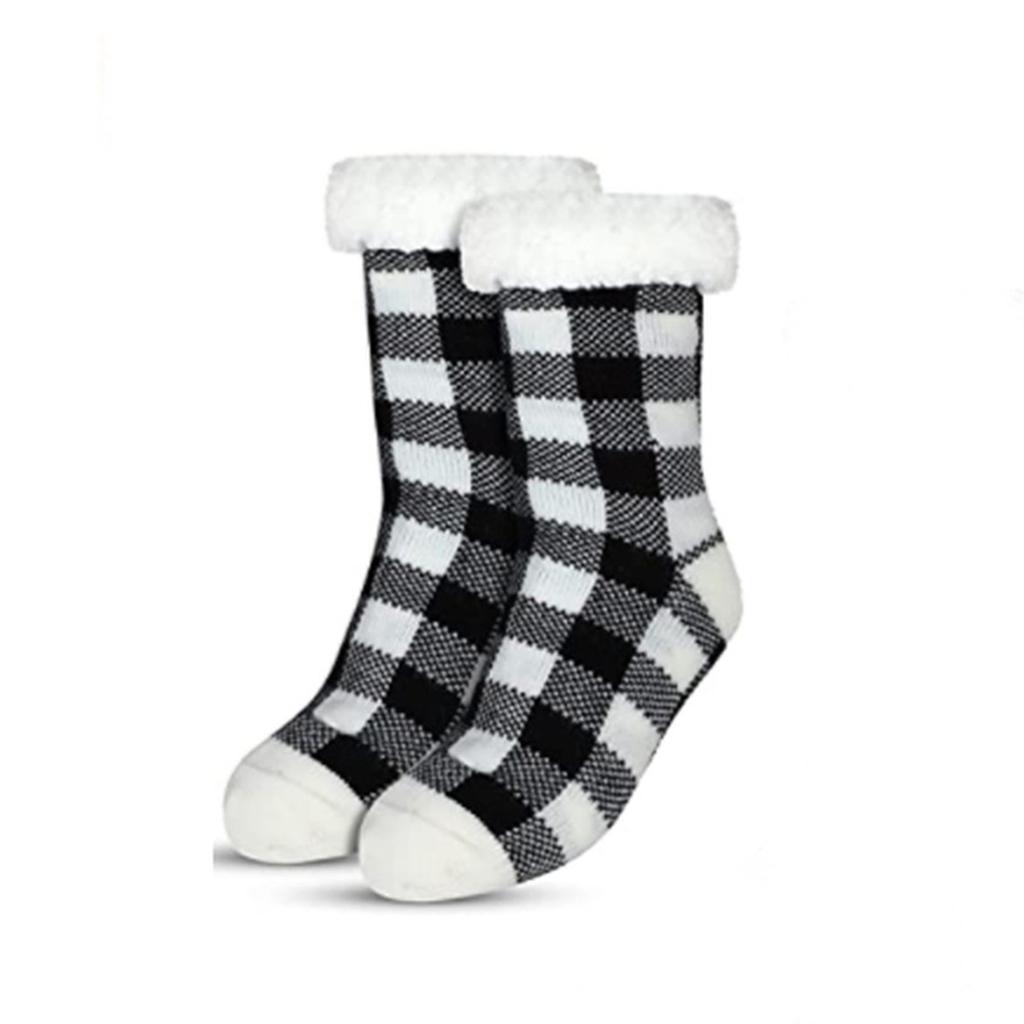 Damen Bodensocken, Winter Fleece-gefütterte Lammwollsocken, Schlaf-Haussocken, Schneesocken, Postpartale Socken, Teppichsocken