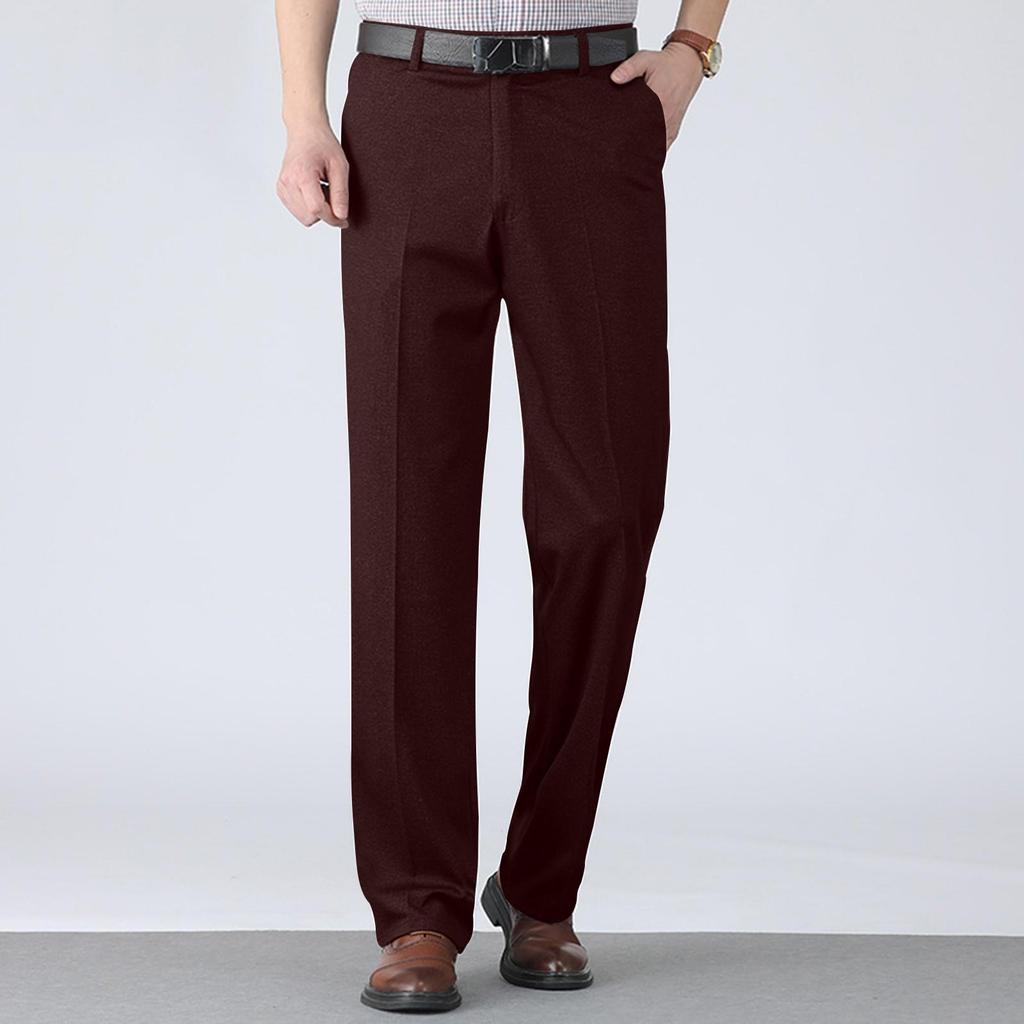 Herbst und Winter Dick Sommer Dünn Kleiderhosen Freizeithosen Hohe Taille Lange Hosen Herrenhosen Elastisch