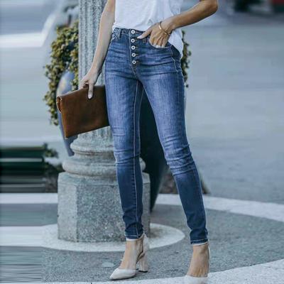 Women's Mid Waisted Skinny Jeans Elastic Stretchy Slimming Denim Pants