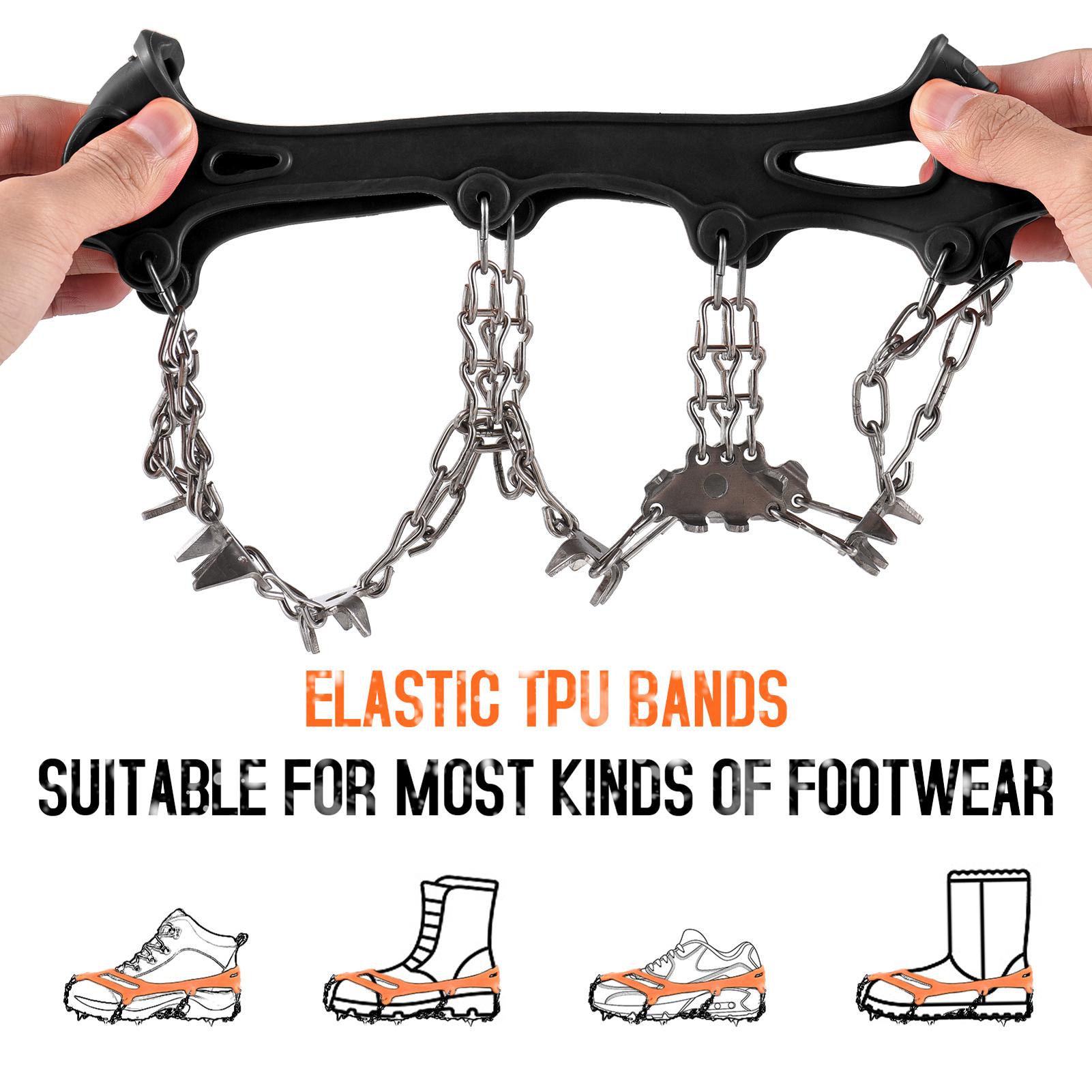 201 Нержавеющая сталь 24 зубца Ice Claw противоскользящий чехол для обуви от снега L — фото 10