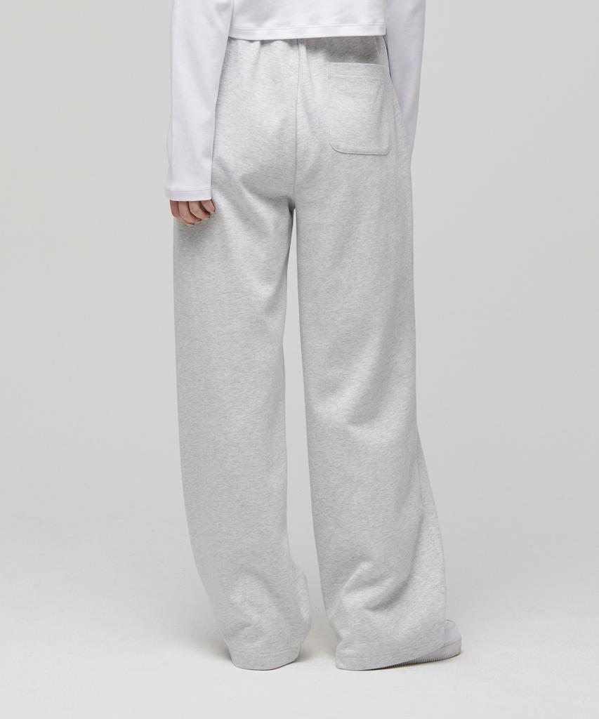 MUSINSA STANDARD WOMAN Women'S Double Knit Two-Tuck Wide Lounge Sweatpants [Melange Light Grey]