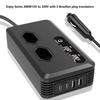 200W Multifunctional Car Inverter 12V to 220V EU Sockets USB C Port Cigarette Lighter Plug for Drivers