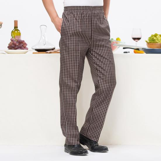 Pantalon Long de Travail pour Homme à Rayures Plaid Imprimé Chili Hôtel Restaurant Cuisine Chef