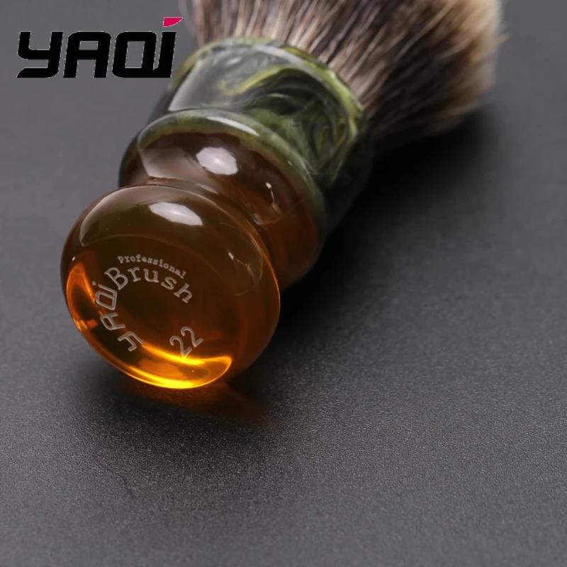 YAQI 22MM Sagrada Familia Two Band Badger Hair Resin Handle Men Wet Shave Brushes And a Shaving Soap Set