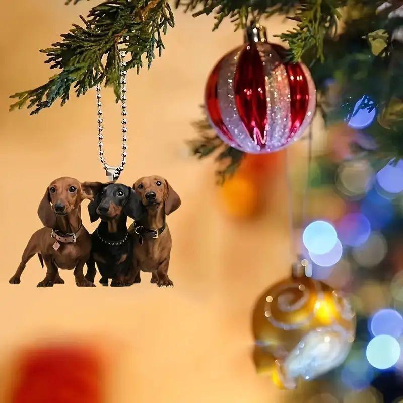 Acrylic Dog Cute Car Hanging Ornament For Rearview Mirror Simple Interior Decoration