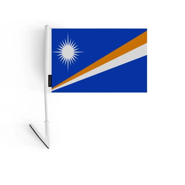 Drapeau adhésif - Îles Marshall - 14 x 21 cm - 10 pièces - Polyester - Léger et robuste