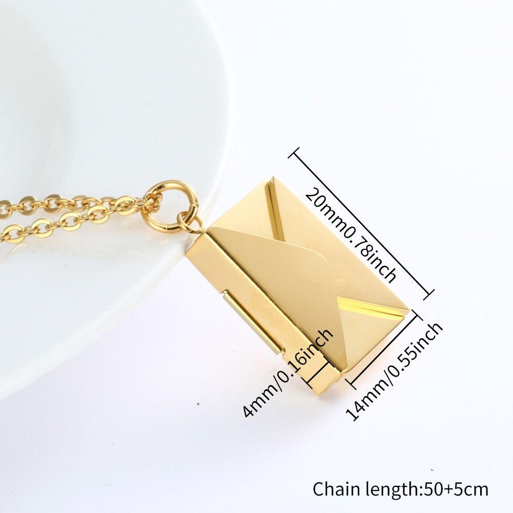 Openable Envelope Necklace Heart Lovers Choker Necklace Chic Pendant Sweater Chain Girls