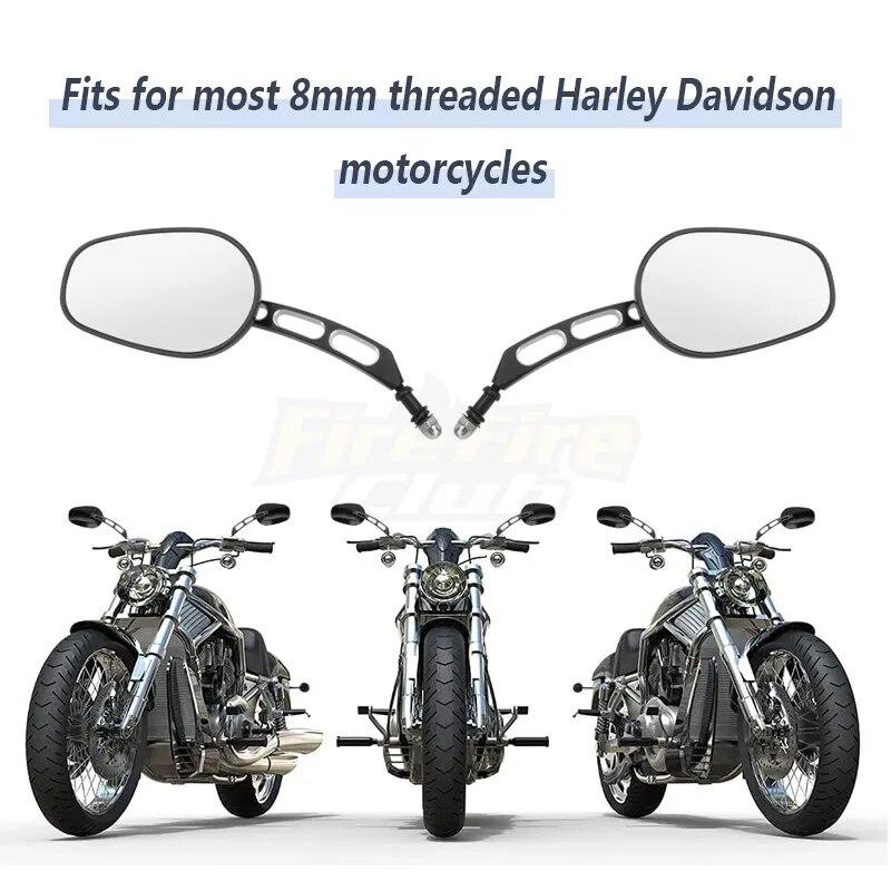Universal Motorcycle Black Rearview Side Mirrors For Harley Touring Road King Dyna Softail FLHTC Classic Sportster XL 1200 883