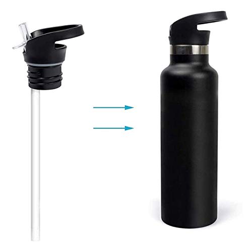 Katigan Sports Water Bottle Straw Lid, 12oz, 18oz, 21oz, 24oz Leakproof Straw Cap, Flip Cap, 4 Straws, 4 Cleaning Brushes