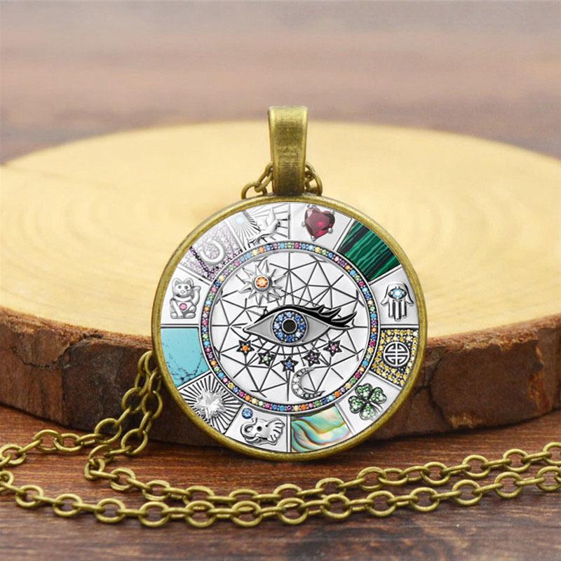 Amulet Magic Lucky Symbol Evil Eye Women's Jewelry Retro Pendant Necklace