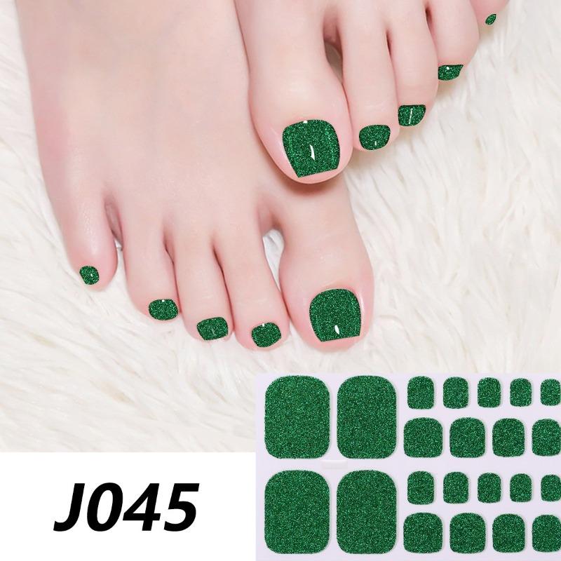 The New Pure Foot Stickers with Glitter Are Now Available for Full Checkered Nail Art