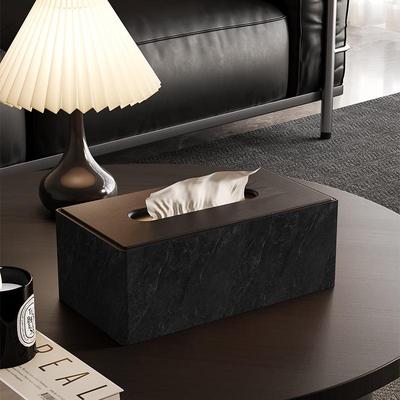 Marmormuster Leder Taschentuchbox