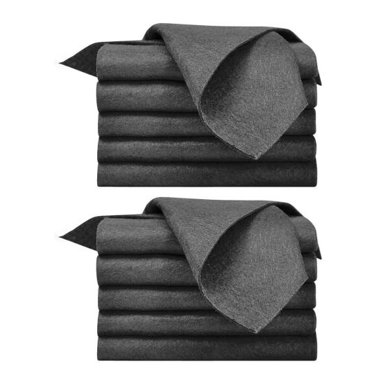 

10 шт. Салфетки из микрофибры для уборки Утолщенные Многоразовые Полотенца для мытья посуды Стекло для окон Автомобили Впитывающие Без ворса 20*25cm серый