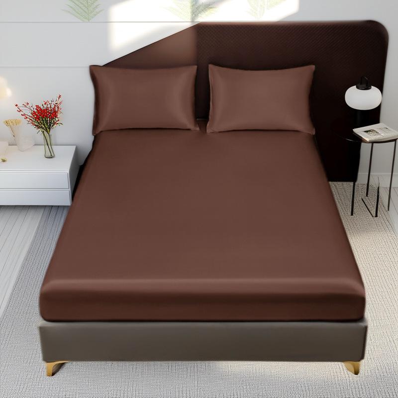 Custom Satin Washed Silk Fitted Bed Sheet & Pillowcase Set