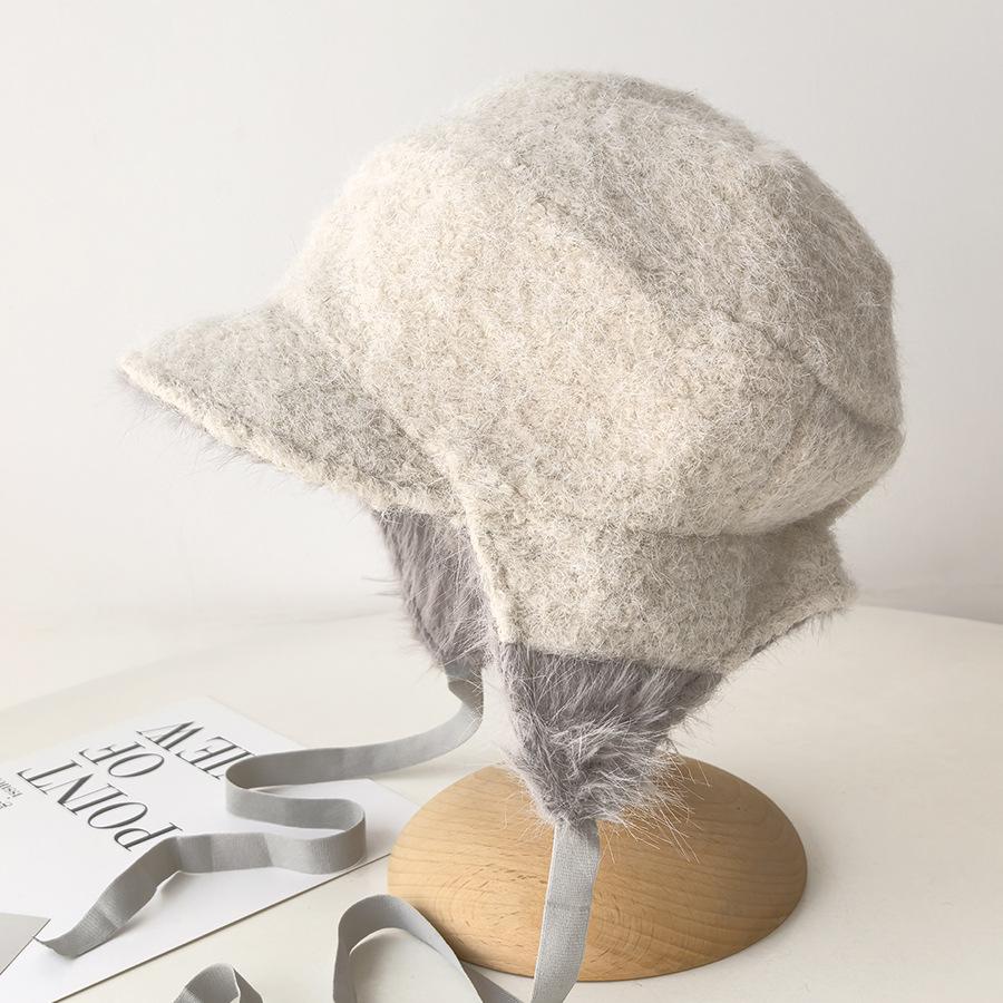 Japanische Fellmütze Warmer Ohrenschutz Radmütze Damen Herbst und Winter Outdoor Lei Feng Mütze Verdickte Kalte Bergsteigermütze Trend