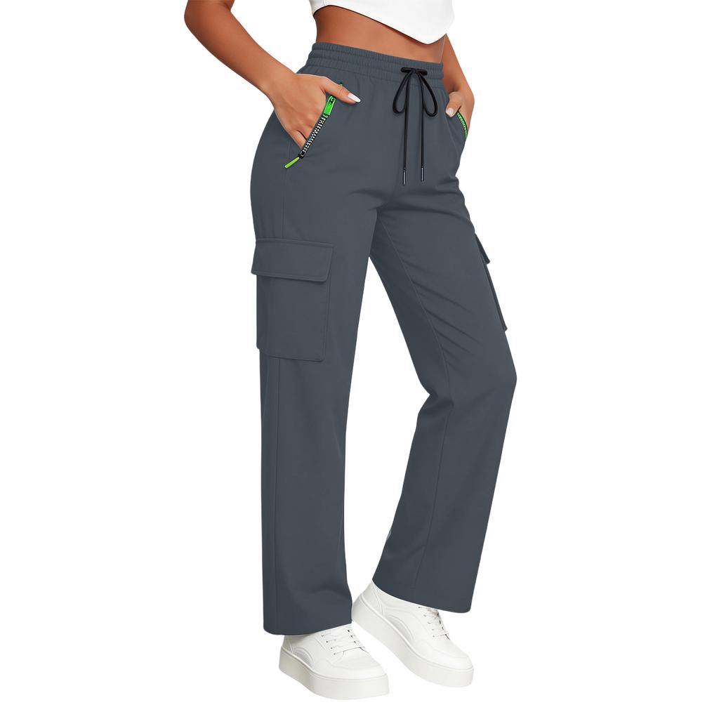 Women’s Loose Casual Pants – Quick-Dry Cargo Pants With Drawstring
