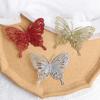 5/10PCS Christmas Butterflies Xmas Tree Ornaments Single Layer Gold Powder Glitter Artificial Flower DIY Crafts Christmas Decor