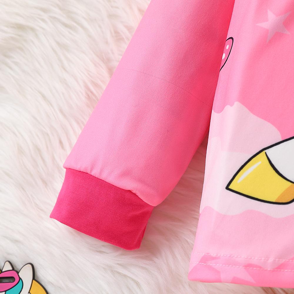 Girls' Long Sleeve Pegasus Cartoon Two-Piece Suit - Spring/Autumn Fashion
