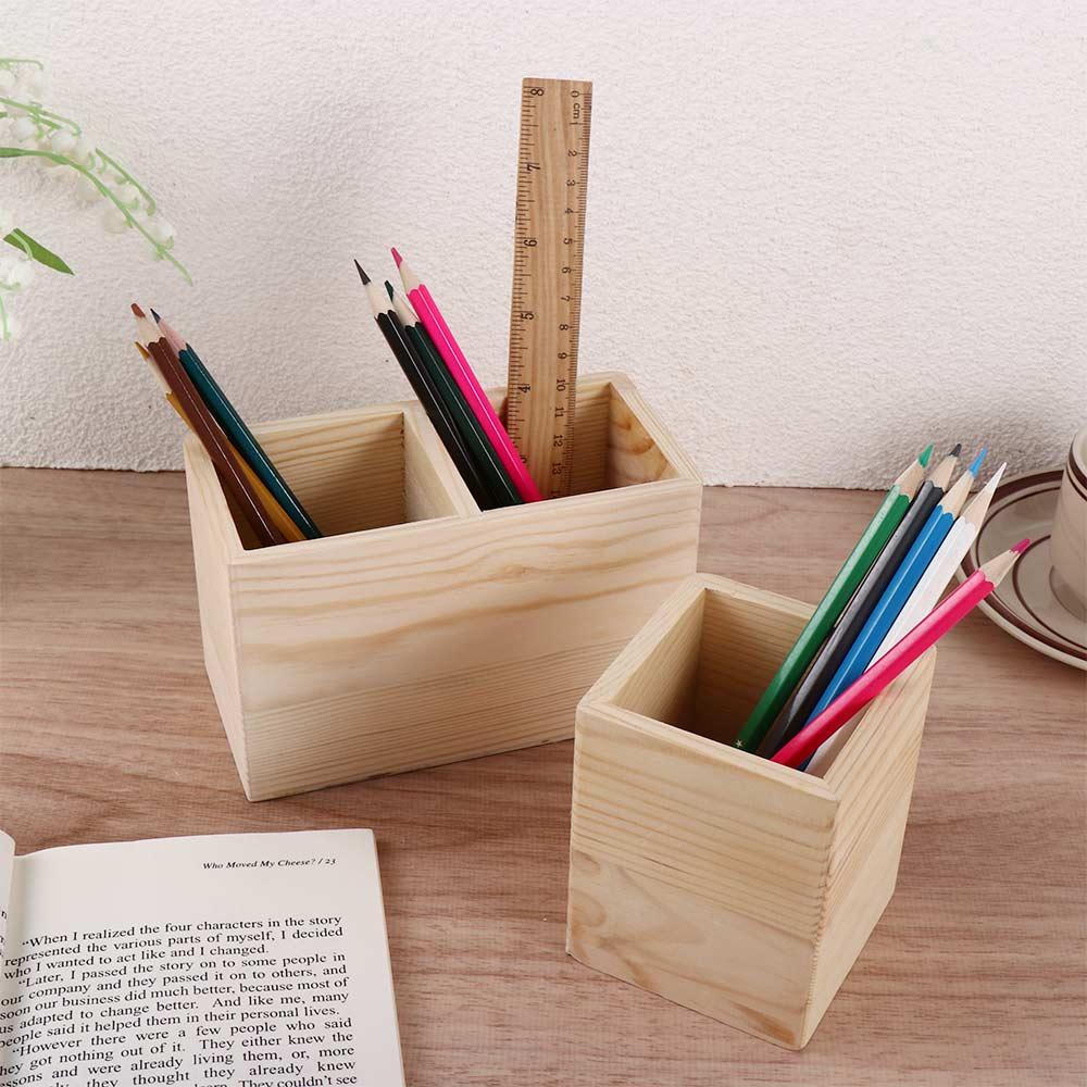 Pen Bracket Container Stationery Organizer Pen Holder 1/2 Grid Organizer Desktop Storage Box