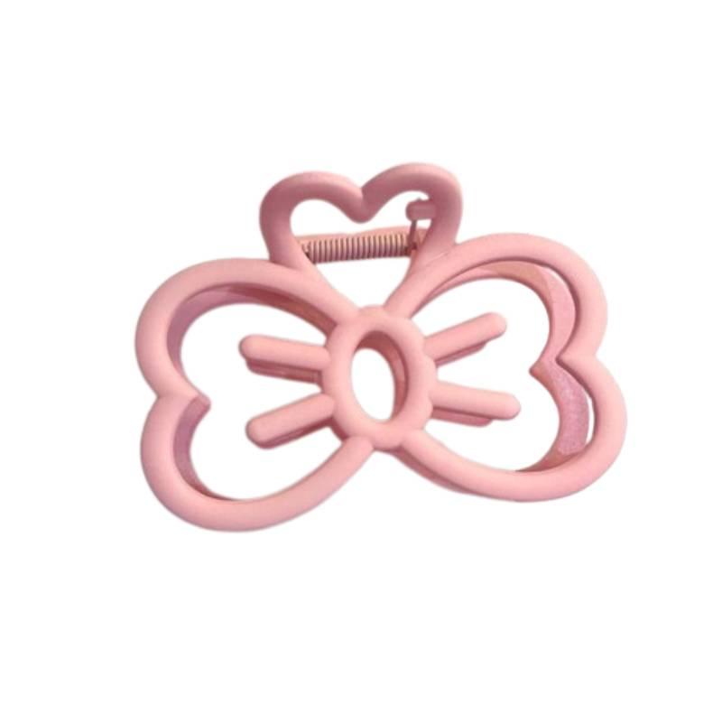 Charming Resin Hair Accessory Lovely Pink Bow Knot Clip For Teens