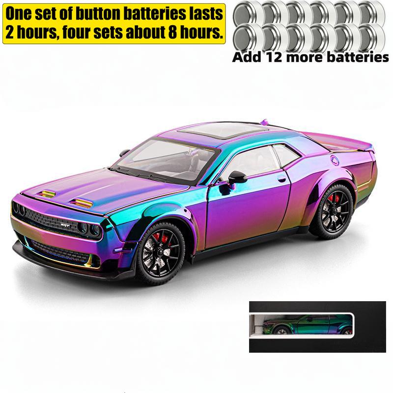 1:24 Dodge Challenger SRT Hellcat Redeye Electroplating Sports Car Alloy Diecast Model Car Collection Hobby Decorations Display
