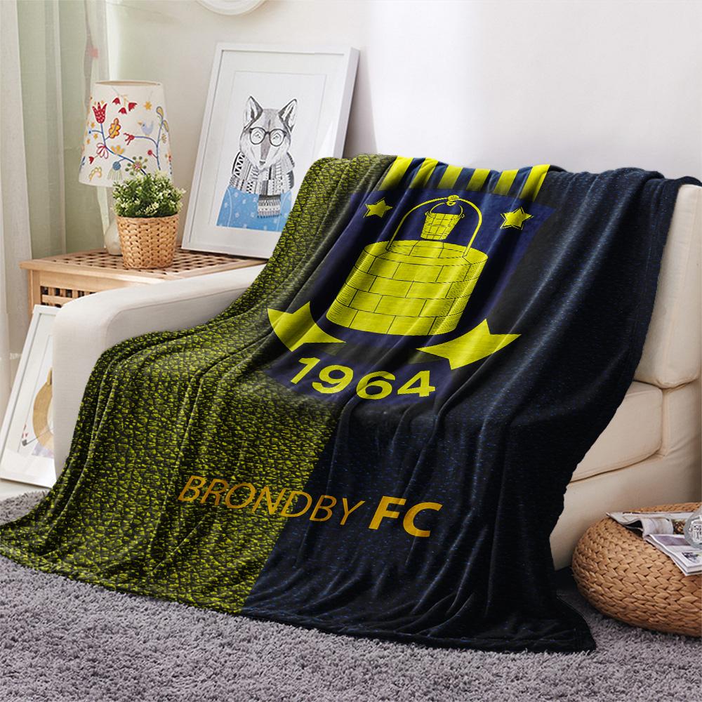 Brøndby IF  Print Flannel Blanket, High Quality Comfortable for All Seasons, Home Decor, Warmth and Comfort