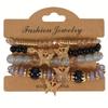 4Pcs Bohemian Butterfly Beaded Bracelets, Crystal Zinc Alloy Pendant, Ladies Daily Party Jewelry