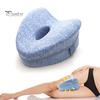 Leg Knee Pillow Memory Foam Leg Pillow with Elastic Strap Ergonomic Knee Cushion with Washable Cover for Side Sleepers Soothing Pain Relief